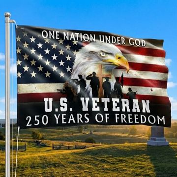 Discover America 250th Anniversary Flag, US Veteran Semiquincentennial 1776 2026 Grommet Flag