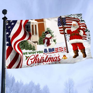 Discover Santa Claus US Grommet Flag We Wish You Ameri Christmas