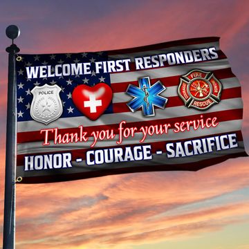Discover First Responder Grommet Flag Honor Courage Sacrifice