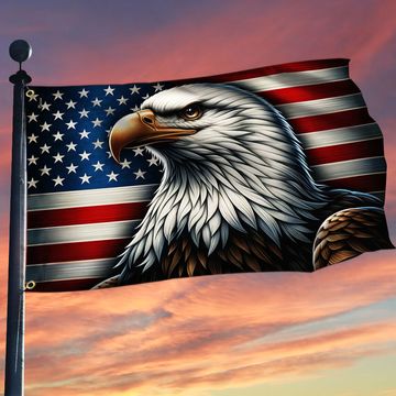 Discover Patriotic Eagle American Grommet Flag