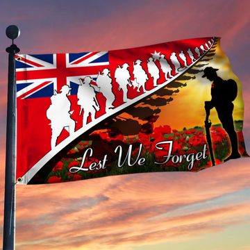 Discover Remembrance Day. Lest We Forget. Veteran Poppy Australian Grommet Flag
