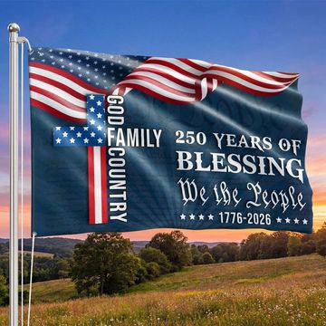 Discover We The People American Flag, 250 Years Blessing 1776 2026 Grommet Flag 3-Day Shipping