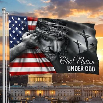 Discover One Nation Under God Flag - Patriotic Grommet Flag Gift for Faithful Hearts & Home Decor