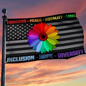 Discover Equality Flag Peace Kindness Love Grommet Flag