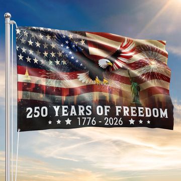 Discover 250th Anniversary American Flag, Patriotic Eagle Freedom 1776 2026 Grommet Flag