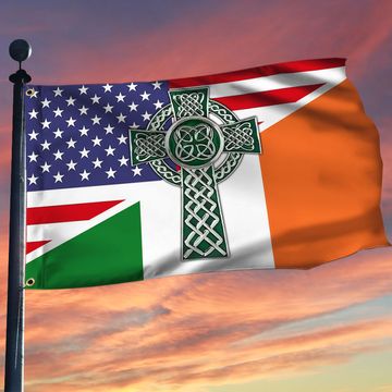 Discover Irish American Grommet Flag Celtic Cross Saint Patrick’s Day