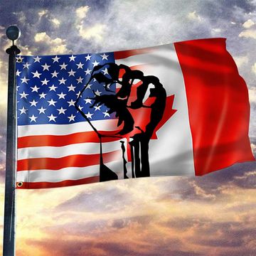 Discover Canadian & American Grommet Flag
