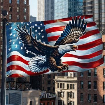 Discover Patriotic Eagle American Grommet Flag 3-Day Shipping