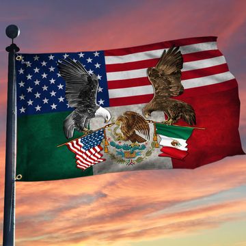 Discover Mexico. Mexican American Grommet Flag