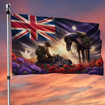 Discover Anzac Day Australia They Also Served Animals In War Grommet Flag