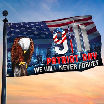 Discover 911 Patriot Day Never forget Grommet Flag