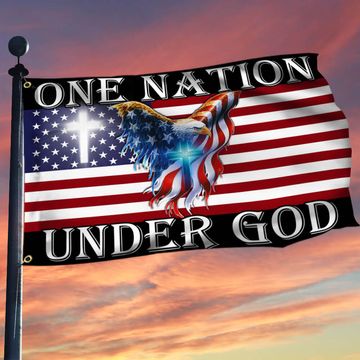 Discover One Nation Under God American Eagle Grommet Flag 3-Day Shipping