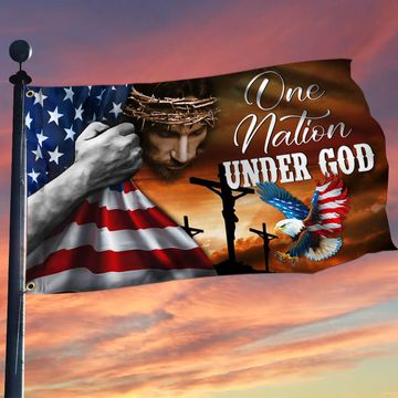 Discover Flagwix American Flag - One Nation Under God, Jesus Christian American Eagle Grommet Flag
