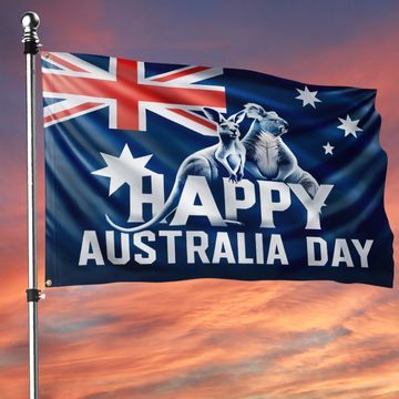 Discover Happy Australia Day Grommet Flag