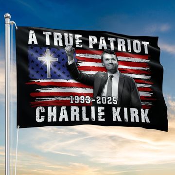 Discover A True Patriot Flag Charlie Kirk Christian American Grommet Flag