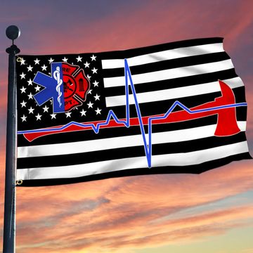 Discover EMT Firefighter  Grommet Flag