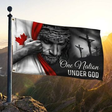 Discover Jesus Flag One Nation Under God Canadian Grommet Flag