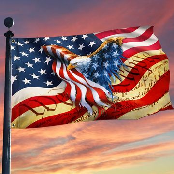 Discover American Eagle Grommet Flag We The People