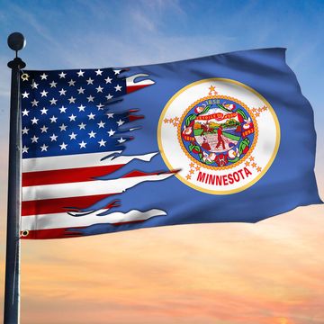 Discover Minnesota And American Grommet Flag