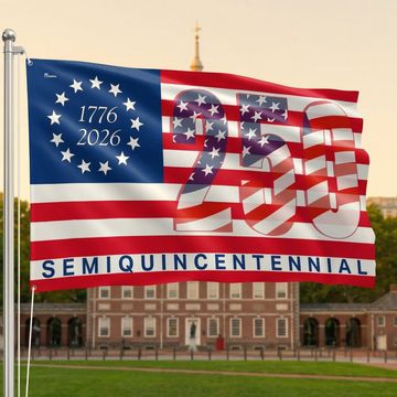 Discover America 250th Anniversary United States Semiquincentennial 1776 2026 Patriotic Grommet Flag 3-Day Shipping
