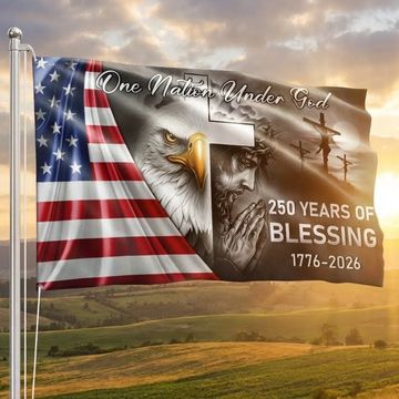 Discover 250 Years Of Blessing America Flag, One Nation Under God Grommet Flag