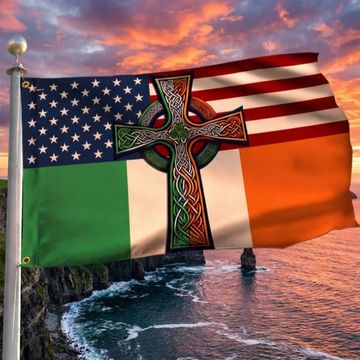 Discover Irish Celtic Knot Cross St. Patrick’s Day Irish American Grommet Flag