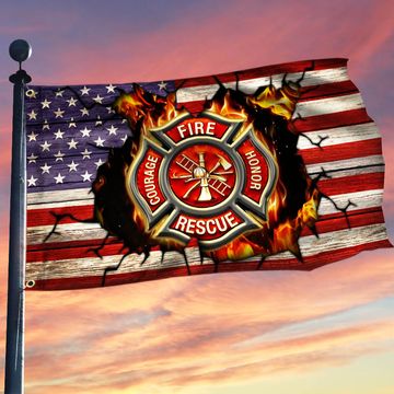 Discover Firefighter American Grommet Flag