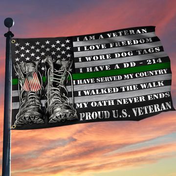 Discover Veteran Flag Proud U.S. Veteran American Grommet Flag