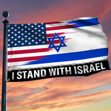 Discover Israeli American I Stand With Israel Jewish Grommet Flag