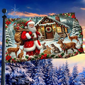 Discover Santa Claus Merry Christmas Holiday Grommet Flag