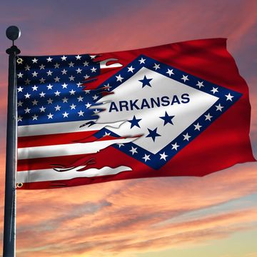 Discover Arkansas And American Grommet Flag MLH1913GFv2