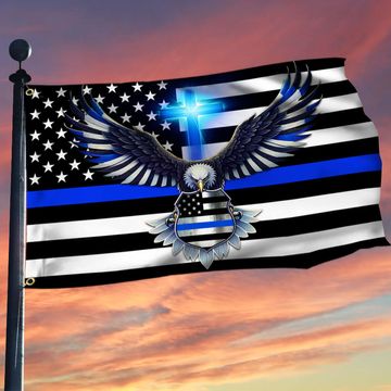 Discover The Thin Blue Line. Police. Law Enforcement American Eagle Flag