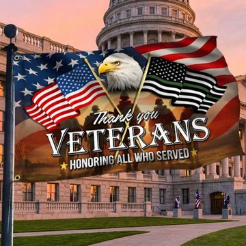 Discover Thank You Veterans, American Eagle Memorial Veteran Day Flag