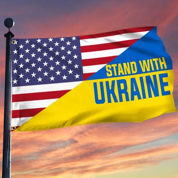 Discover US Ukraine Grommet Flag Stand With Ukraine