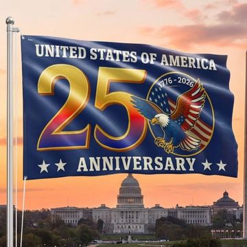 Discover 250th Anniversary United States of America Eagle Patriotic Grommet Flag