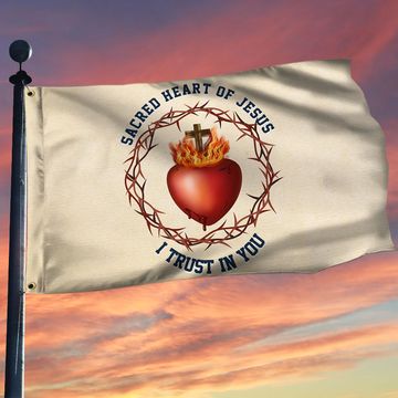 Discover Flagwix American Flag - Sacred Heart Of Jesus I Trust In You Catholic Grommet Flag