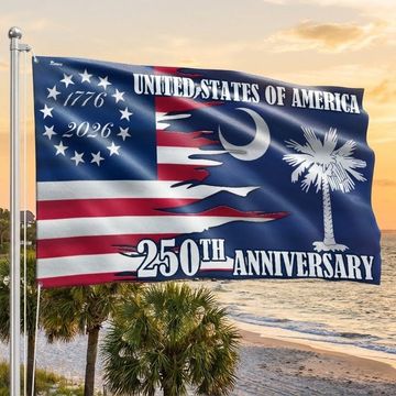 Discover SC 250Th Anniversary Flag, 1776 2026 America South Carolina State Grommet Flag