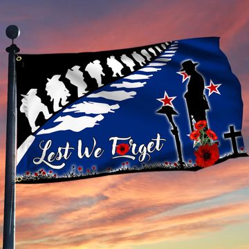 Discover New Zealand Anzac Day Veteran Lest We Forget Grommet Flag