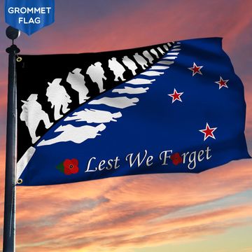 Discover Anzac Day Grommet Flag New Zealand Lest We Forget LHA1748GFv1