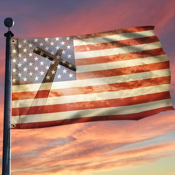 Discover Christian Cross American Flag TPT101GFv1