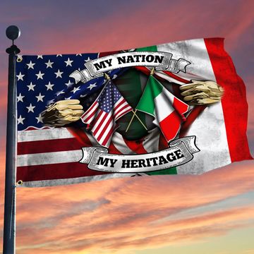 Discover American & Italian Grommet Flag My Nation My Heritage
