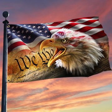 Discover Eagle American Grommet Flag We The People BNL316GFv1
