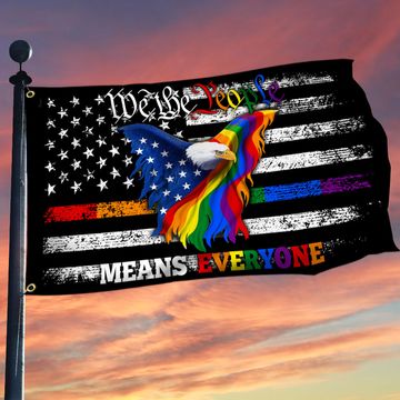 Discover LGBT Pride Eagle Grommet Flag We The People Means Everyone