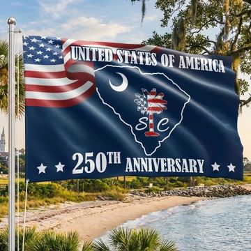 Discover SC 250th Anniversary State Grommet Flag, South Carolina USA 1776–2026 Decor