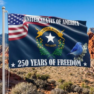 Discover Nevada State Flag, 250 Years of Freedom Nevada State Grommet Flag