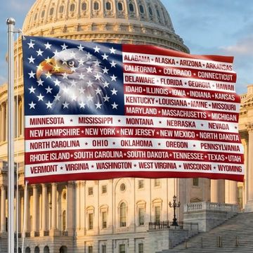 Discover Patriotic United States America Grommet Flag, States Flag 250 Years