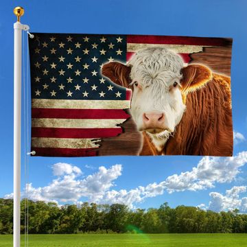 Discover Herford Cow American Grommet Flag, Farm Flag