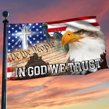 Discover In God We Trust, We The People, Christian Cross American Eagle Flag