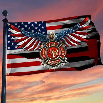 Discover Firefighter Grommet Flag Courage Honor Rescue