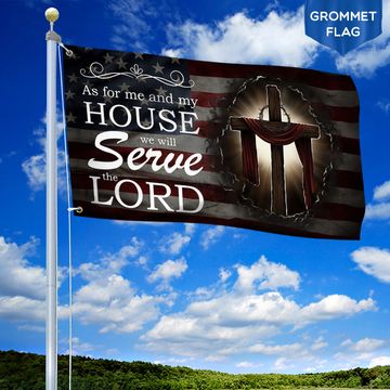 Discover Jesus Christian We Will Serve The Lord Grommet Flag